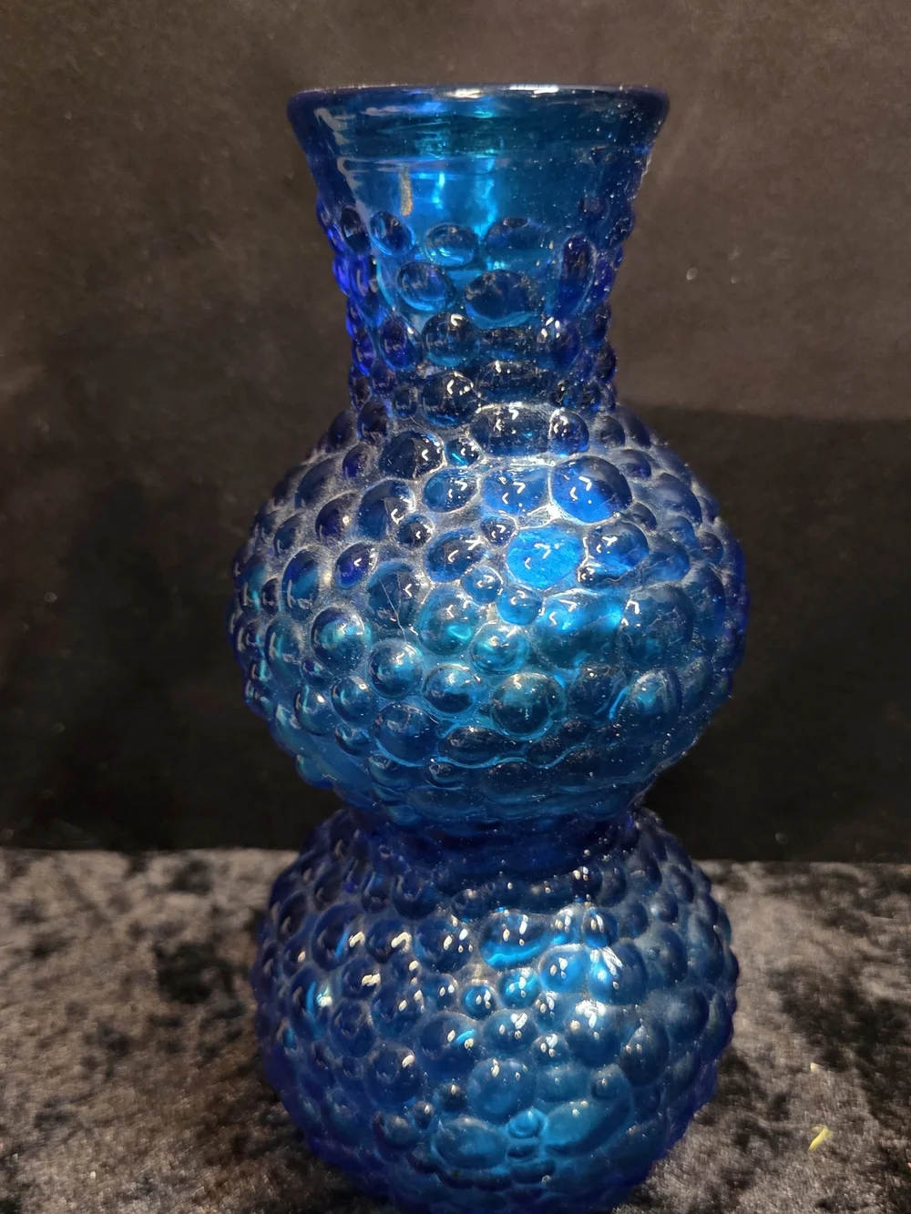 Rossini Empoli Bubble Vase MCM Aqua Blue 1960's 7.5 inches Tall Vintage